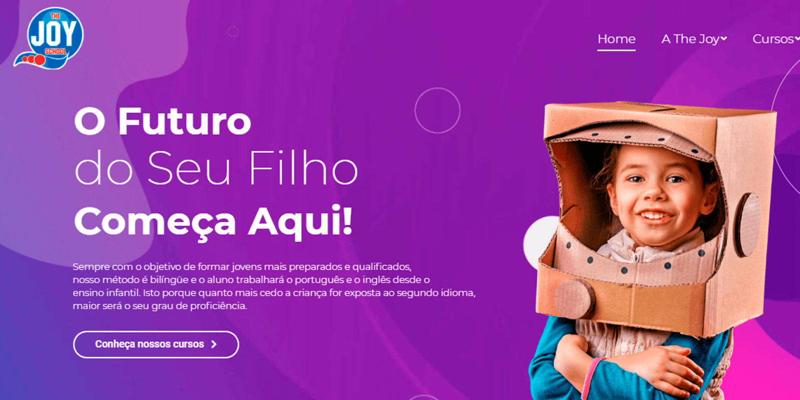 Criação de novo site para a empresa The Joy School